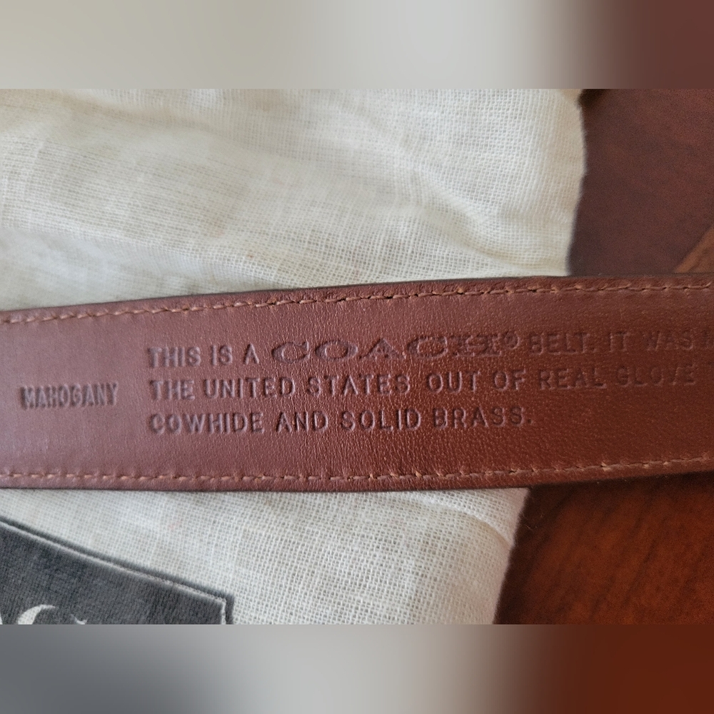 Women's Coach 8400 Dark Brown Cowhide Leather Belt (L) - Picture 5 of 8